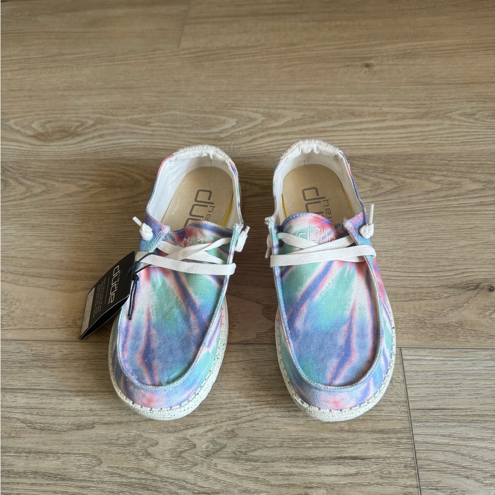 NEW Womens Size 6 Hey Dude Wendy Boho Rose Candy Tie Dye Casual Slip On Shoe